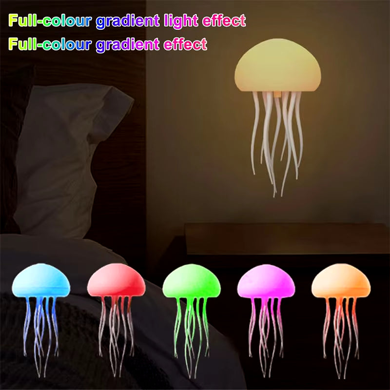 Jellyfish Lamp Voice Control Dancing RGB Gradient Jellyfish Bedside Lamp Rechargeable Table Lamp Touch Sensor Christmas Gift New